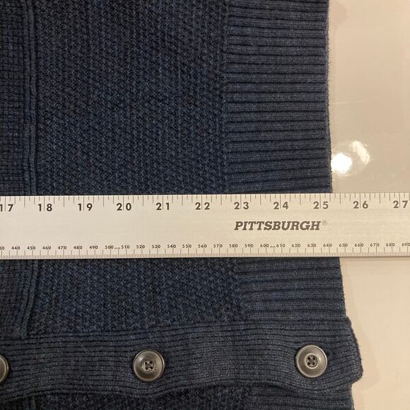 Nwot BANANA REPUBLIC Cardigan Sweater Men M Navy Knit Shawl-Collar Long-Slv - Picture 9 of 10